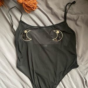 Black sheer bodysuit